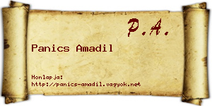 Panics Amadil névjegykártya